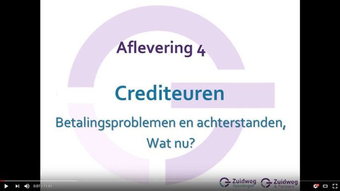 Coverfoto voor de vierde aflevering van de budgetcursus van Zuidweg & Partners. Onderwerp: Crediteuren